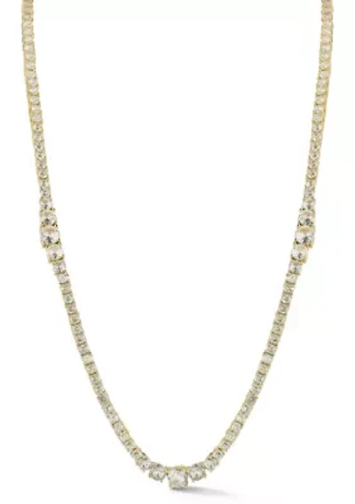 Cubic Zirconia Graduated Tennis Necklace