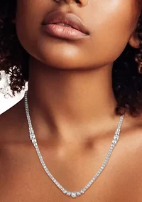 Cubic Zirconia Graduated Tennis Necklace