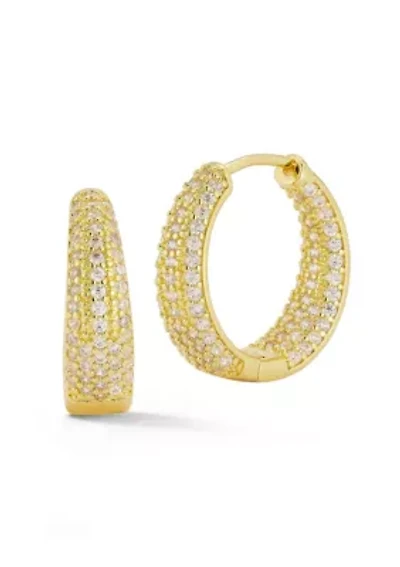 Pave Graduated Inside Out Hoops