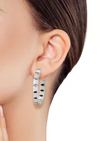 Ombre Cubic Zirconia Flat Inside Out Hoops