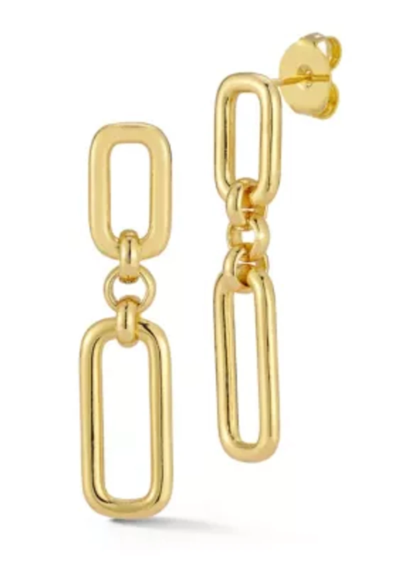 Rectangle Link Drop Earrings