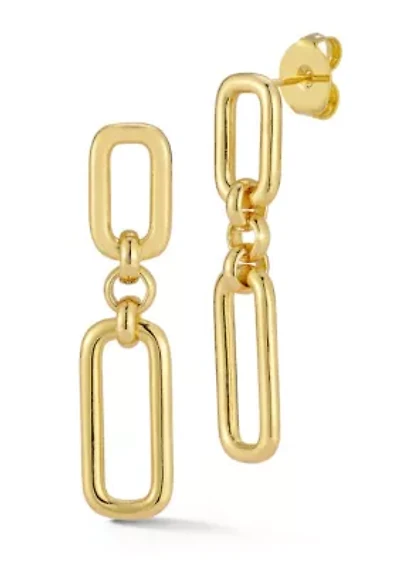 Rectangle Link Drop Earrings