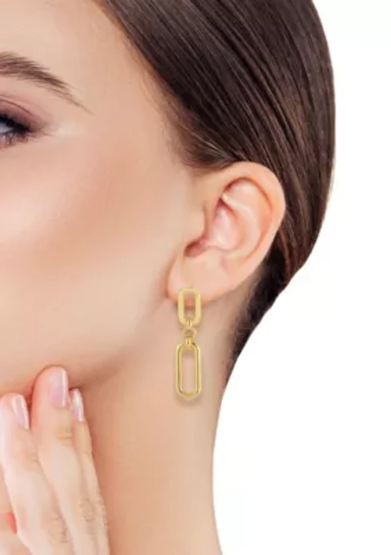 Rectangle Link Drop Earrings