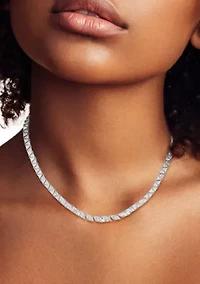 Cubic Zirconia Triangle Tennis Necklace