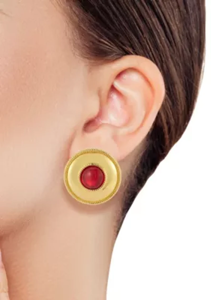 Cubic Zirconia Bold Circle Stud Earrings