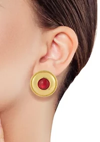 Cubic Zirconia Bold Circle Stud Earrings