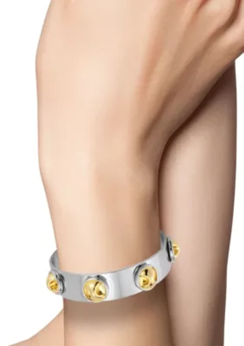 Two Tone Bold Open Cuff Bracelet