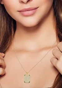 Sterling Silver Pave Tag Pendant Necklace