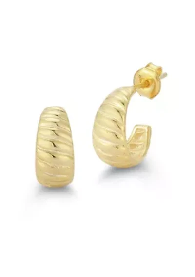 Sterling Silver Crossiant Mini Hoop Earrings