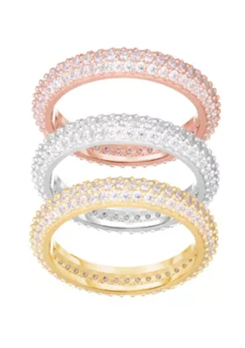 Sterling Silver Cubic Zirconia Band Ring 3 Set