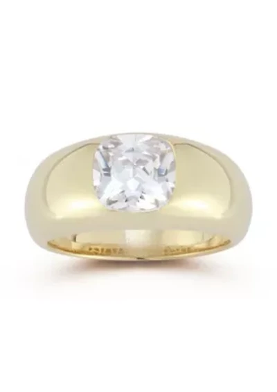 Sterling Silver Cubic Zirconia Dome Signet Ring