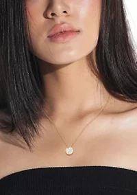 Sterling Silver Round Cubic Zirconia Solitaire Pendant Necklace