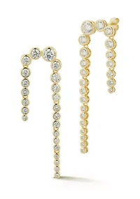 Sterling Silver Graduating Tennis Drop Earrings with Cubic Zirconia