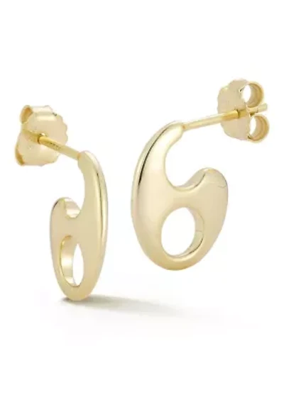 Sterling Silver Mariner Link Stud Earrings