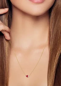 Sterling Silver 2-Stone Heart Necklace with Cubic Zirconia