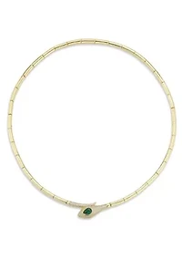 Sterling Silver Pave Snake Collar Necklace with Cubic Zirconia