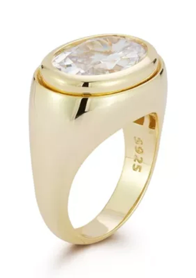 Sterling Silver Cubic Zirconia Bold Dome Ring