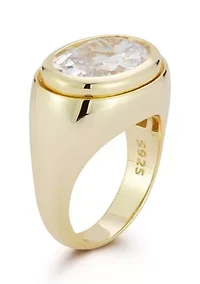 Sterling Silver Cubic Zirconia Bold Dome Ring