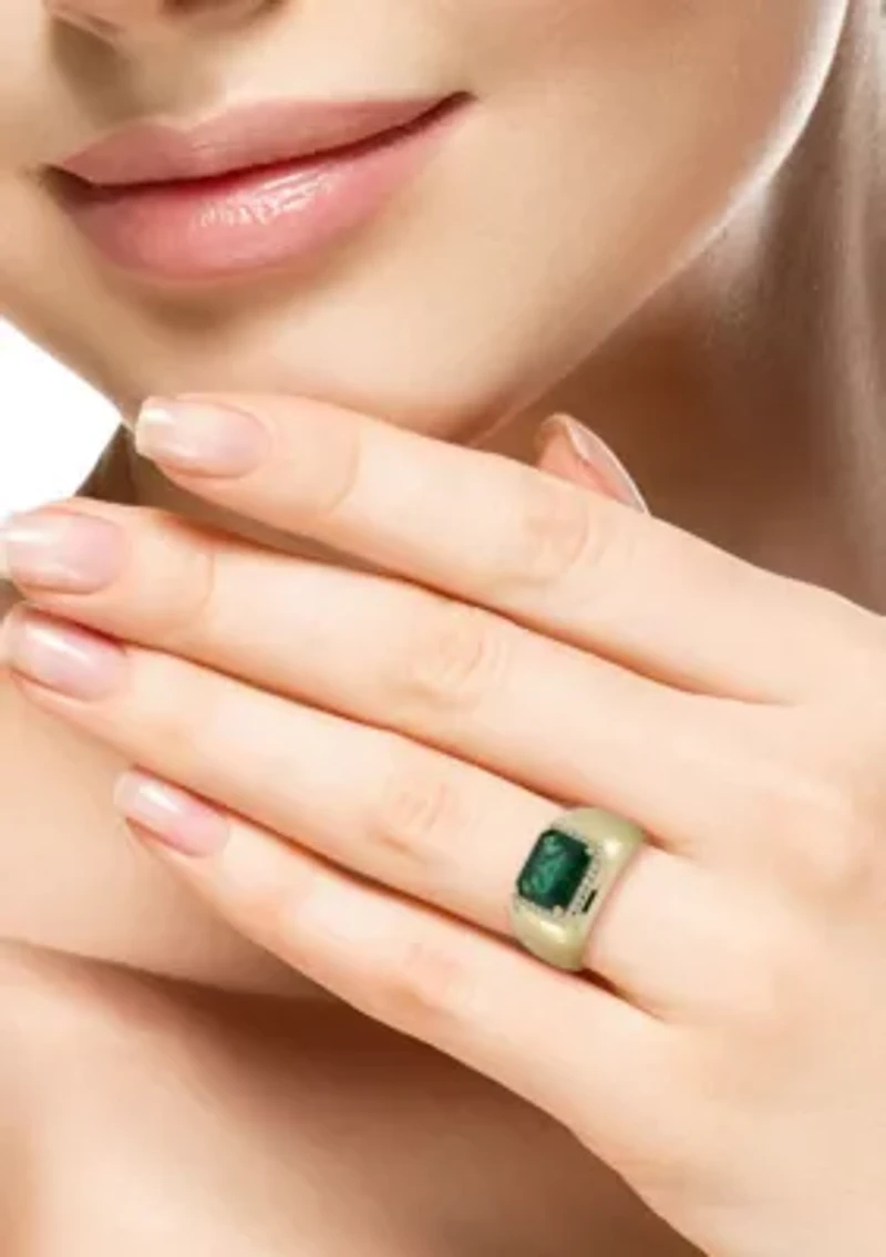 Sterling Silver Cubic Zirconia Halo Dome Ring