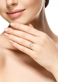 Sterling Silver Cubic Zirconia Two-Stone Ring