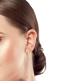 Sterling Silver Cubic Zirconia Spike Hoop Earrings