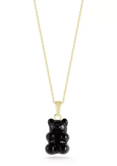 Sterling Silver Bear Pendant Necklace