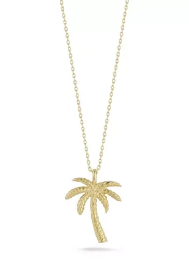 Sterling Silver Palm Tree Pendant Necklace