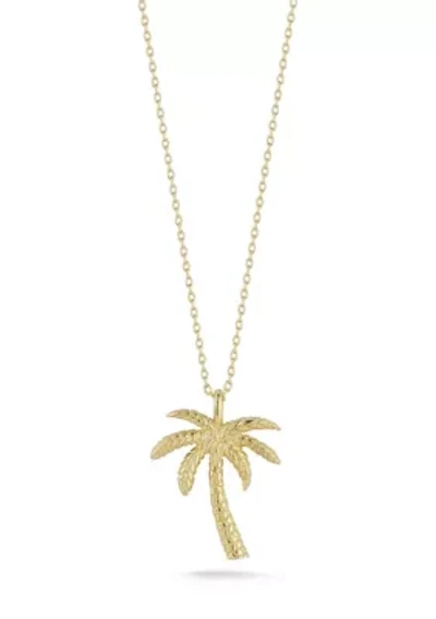 Sterling Silver Palm Tree Pendant Necklace