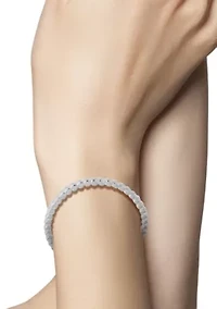 Sterling Silver Beaded Tennis Bracelet