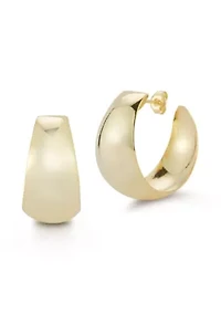 Sterling Silver Bold Wide Hoop Earrings