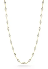 Sterling Silver Marquise Cut CZ Choker Necklace