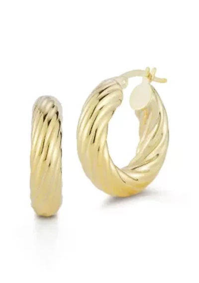 Sterling Silver Bold Twist Hoop Earrings