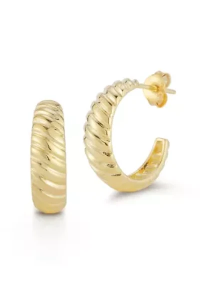Sterling Silver Graduated Twist Hoop Earrings