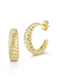 Sterling Silver Graduated Twist Hoop Earrings