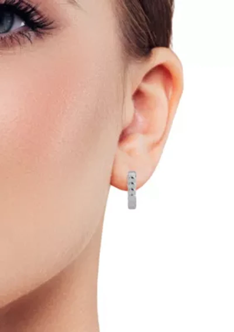 Sterling Silver Scallop C Hoop Earrings