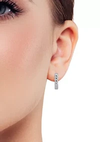 Sterling Silver Scallop C Hoop Earrings
