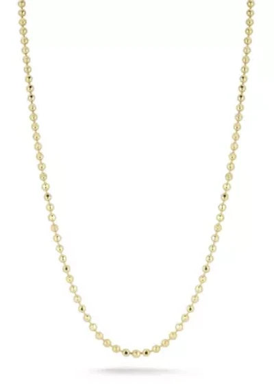 Italian Sterling Silver Diamond Cut Ball Chain Necklace