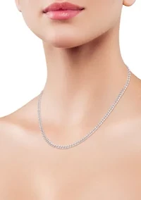 Italian Sterling Silver Curb Chain Necklace