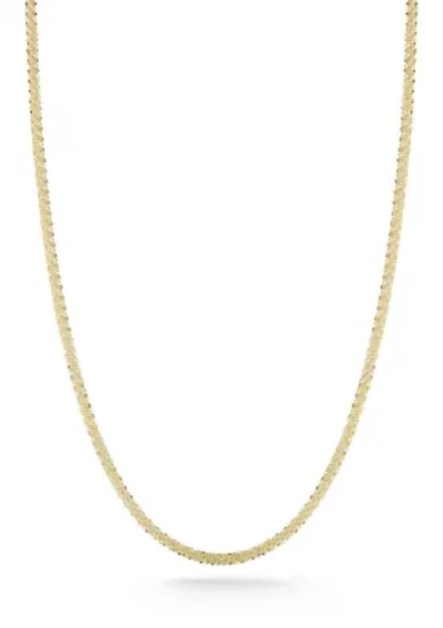 Italian Sterling Silver Brillo Chain Necklace