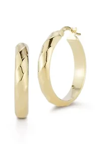 Sterling Silver Medium Twist Hoop Earrings