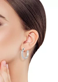 Sterling Silver Medium Twist Hoop Earrings