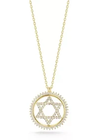 Sterling Silver Cubic Zirconia Star of David Pendant Necklace