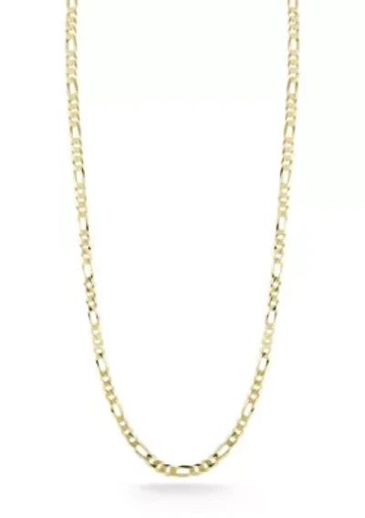 Italian Sterling Silver Figaro Chain Necklace