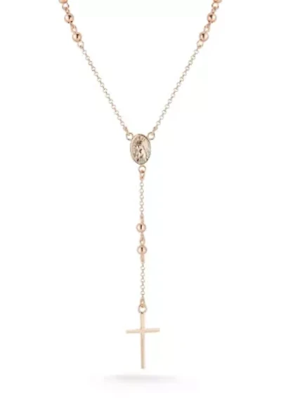 Sterling Silver Rosary Lariat Necklace