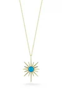 Sterling Silver Synthetic Opal Star Pendant Necklace