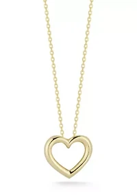 Sterling Silver Bold Open Heart Pendant Necklace