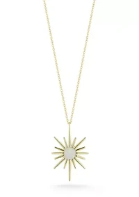 Sterling Silver Synthetic White Opal Star Pendant Necklace