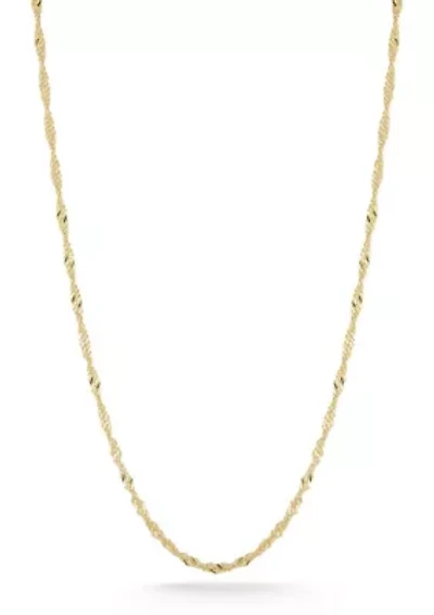 Italian Sterling Silver Singapore Chain Necklace