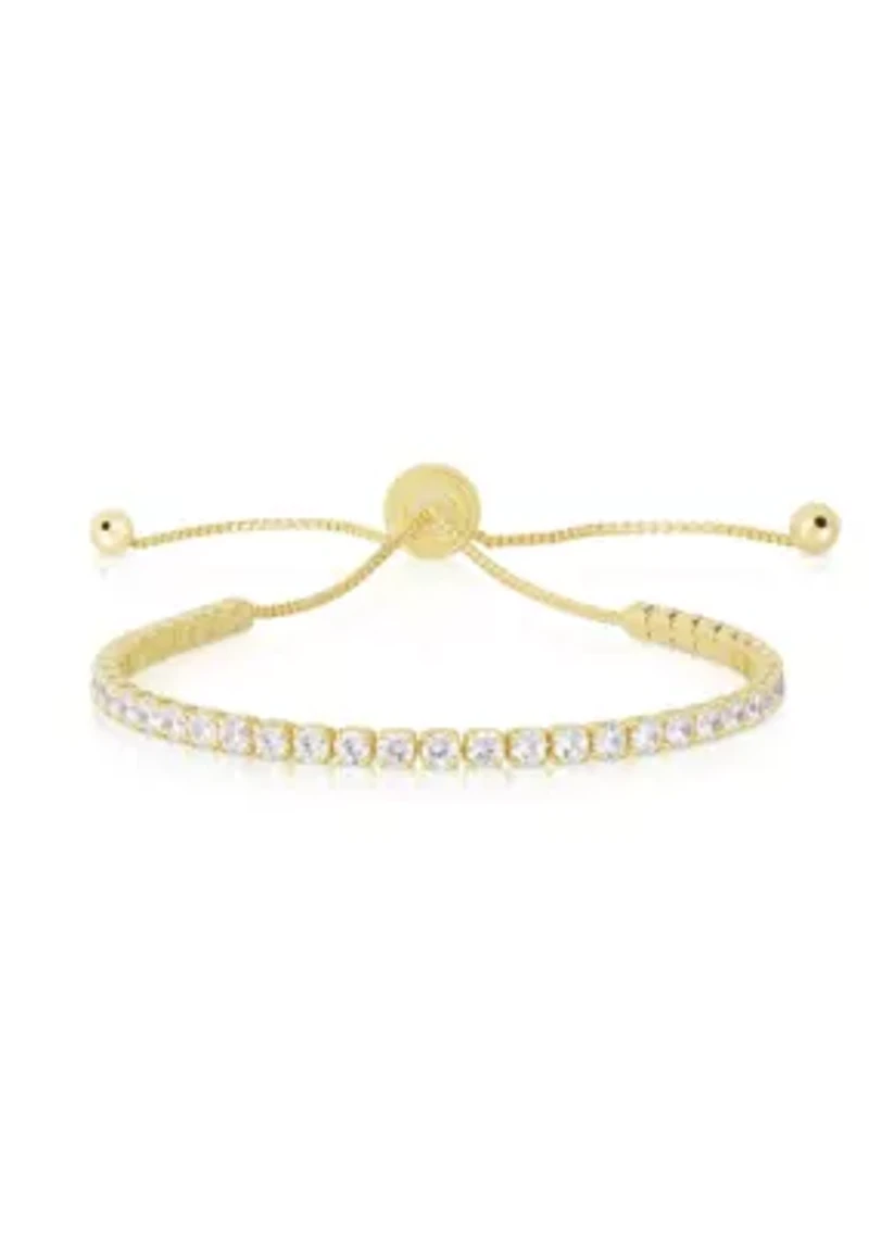 Sterling Silver CZ Adjustable Tennis Bracelet