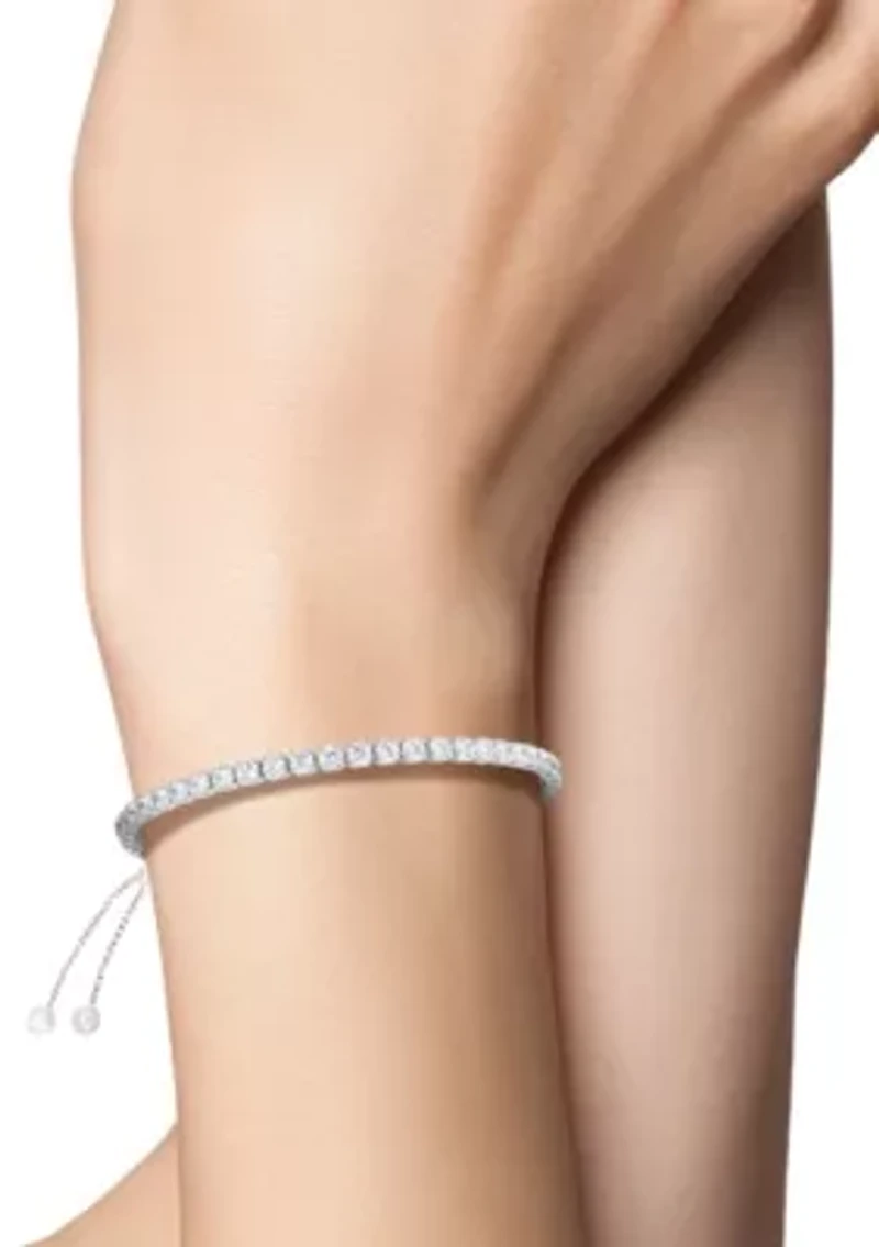 Sterling Silver CZ Adjustable Tennis Bracelet